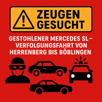 Herrenberg: Mercedes SL gestohlen – Verfolgung bis Böblingen